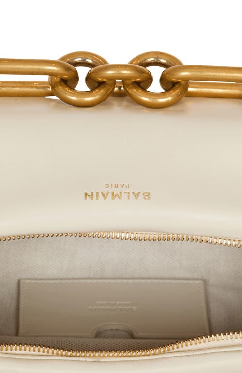 Balmain Medium Sync Bag In Calfskin Leather In White