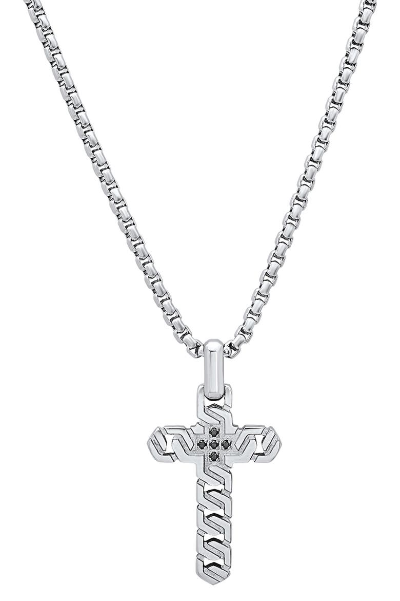 Stainless Steel Cross Pendant Necklace, Main, color, SILVER