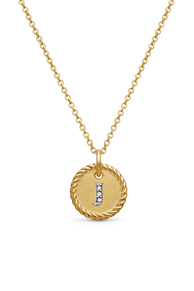 Cable Collectibles Diamond Initial Pendant Necklace, Main, color, J