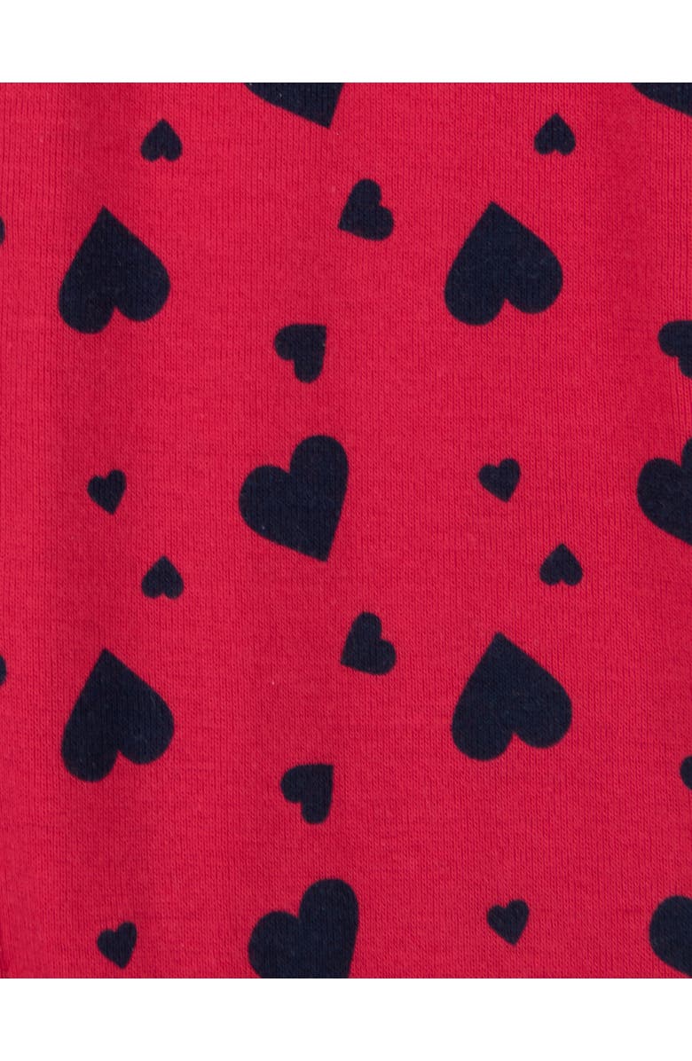 Leveret Kids Footed Cotton Matching Family Pajamas, Whimsy & Fantasy Prints, Alternate, color, Navy Hearts