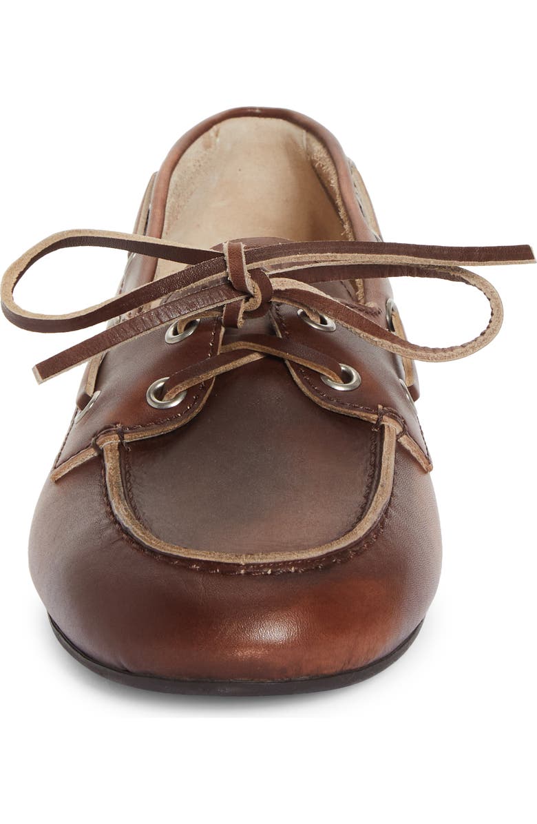 Miu Miu Boat Shoe, Alternate, color, Brown