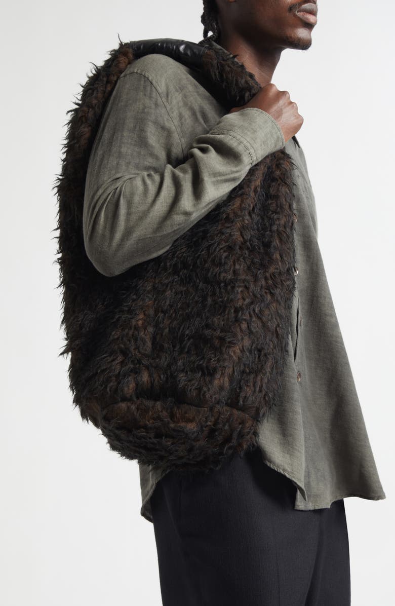 OUR LEGACY Drip Faux Shearling Hobo Bag, Alternate, color,