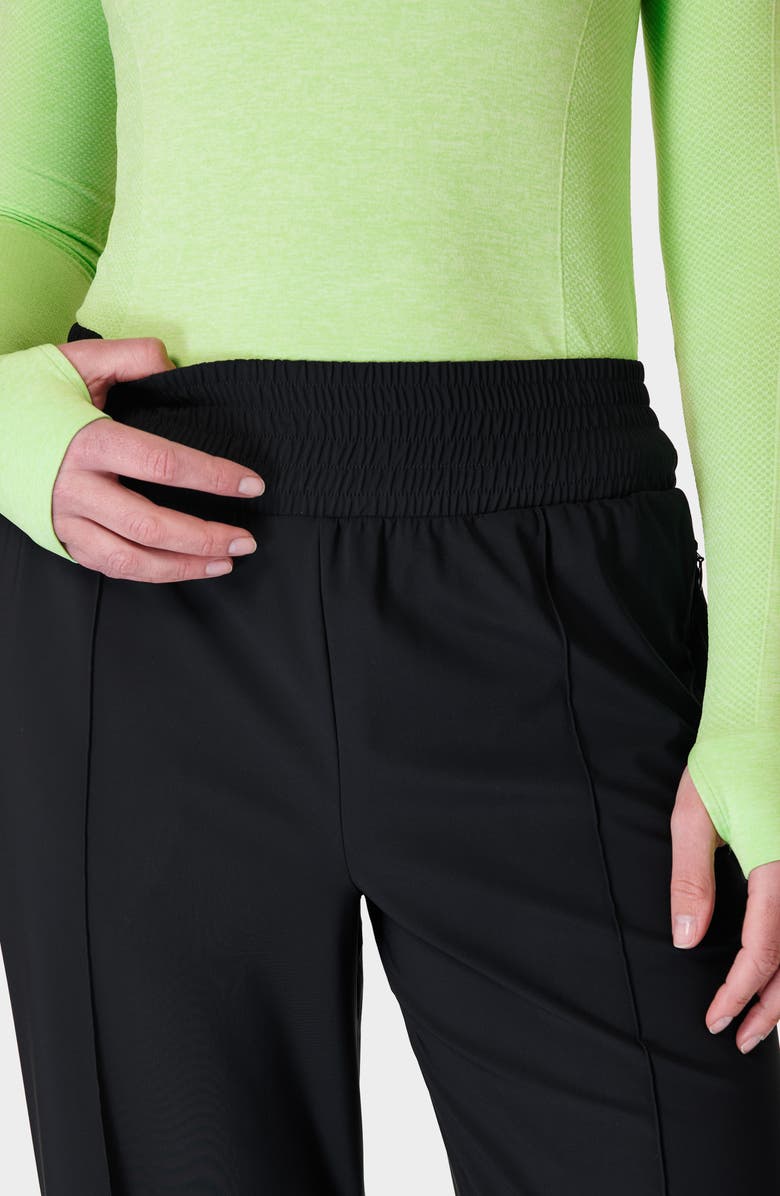 Sweaty Betty Explorer Wide Leg Track Pants, Alternate, color, Black