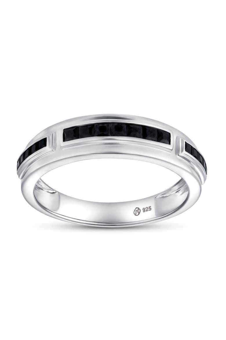 Rei 0.7CT Princess Cut Black Spinel Ring 925 Silver, Main, color, Sterling Silver