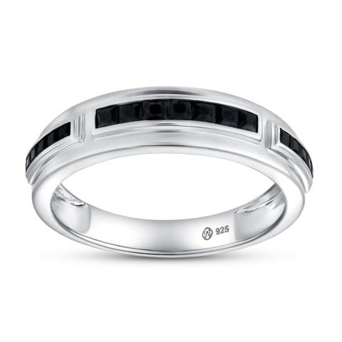 Rei 0.7CT Princess Cut Black Spinel Ring 925 Silver