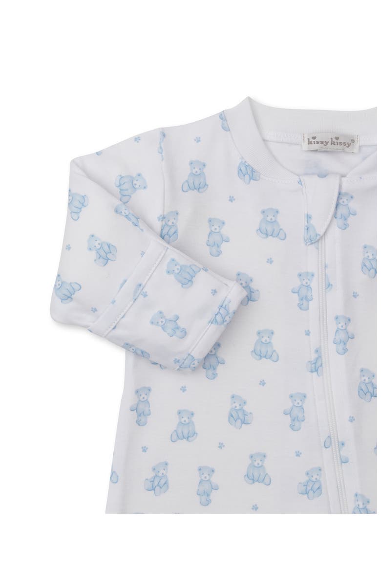 Print Pima Cotton Footie, Alternate, color, LIGHT BLUE