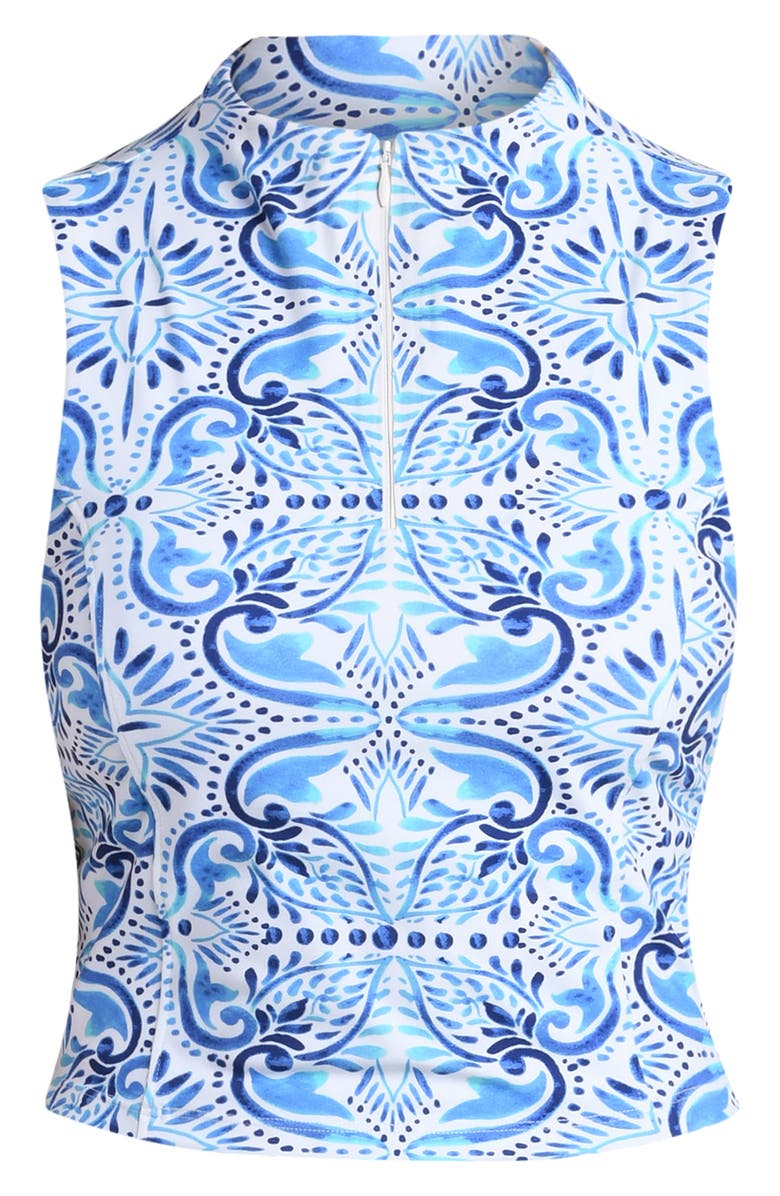 La Blanca Blue Tile Sleeveless Top, Alternate, color, Pacific Blue