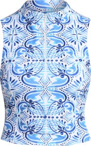 La Blanca Blue Tile Sleeveless Top