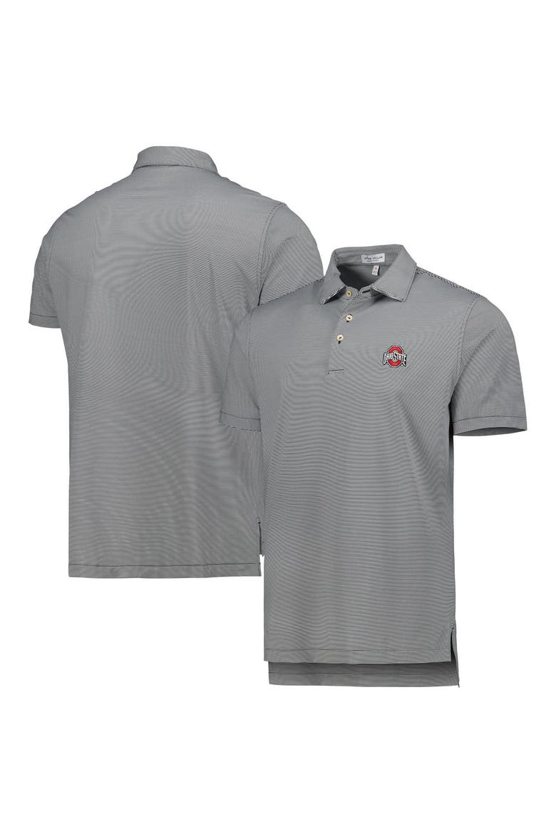 Men's Peter Millar Black Ohio State Buckeyes Jubilee Striped Performance Jersey Polo, Main, color, Black