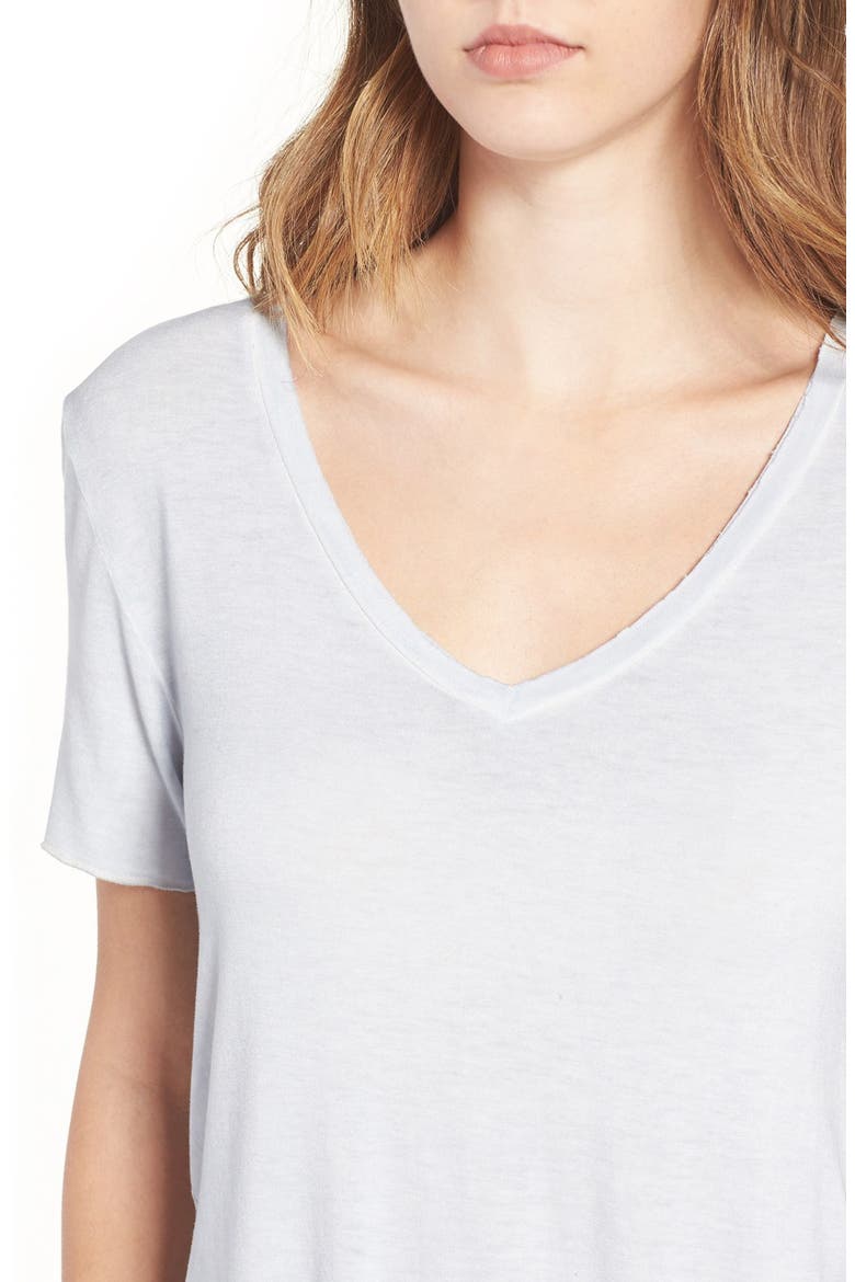 Washed V-Neck Tee, Alternate, color, BLUE FEATHER