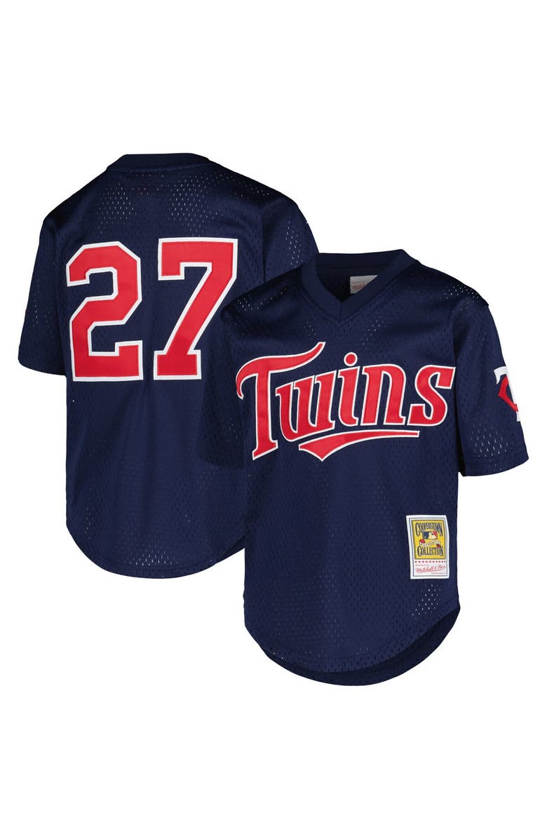 Mitchell & Ness Youth Mitchell & Ness David Ortiz Navy Minnesota Twins Cooperstown Collection Mesh Batting Practice Jersey, Main, color, Navy