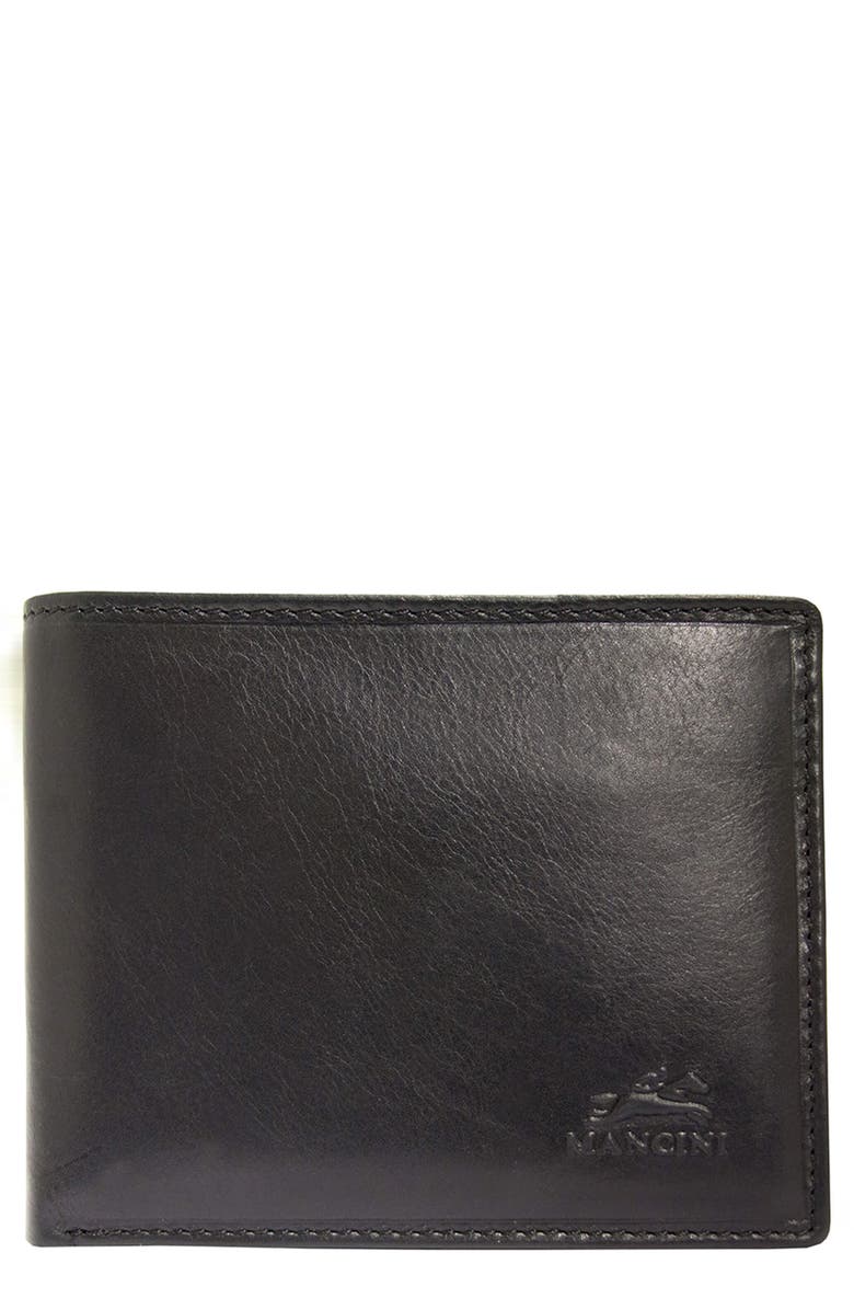 Mancini Boulder Left Wing RFID Billfold Wallet, Main, color, Black