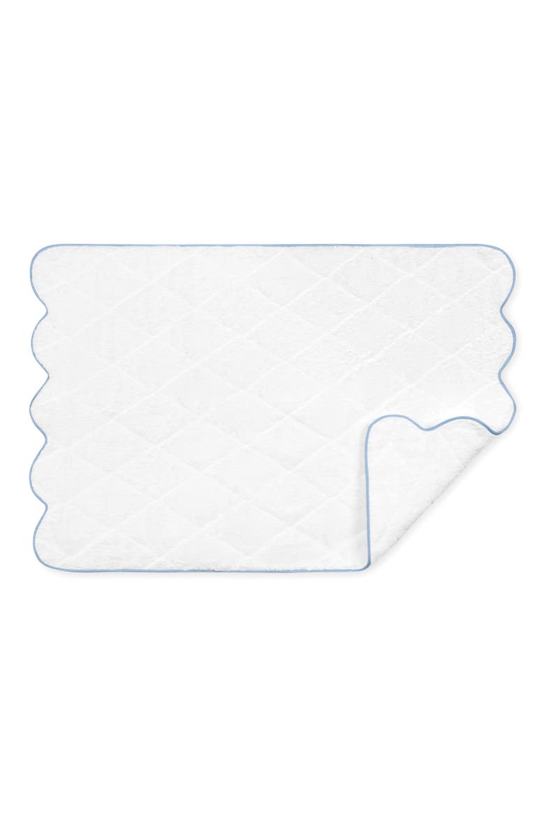 Cairo Scallop Quilted Tub Mat, Main, color, LIGHT BLUE