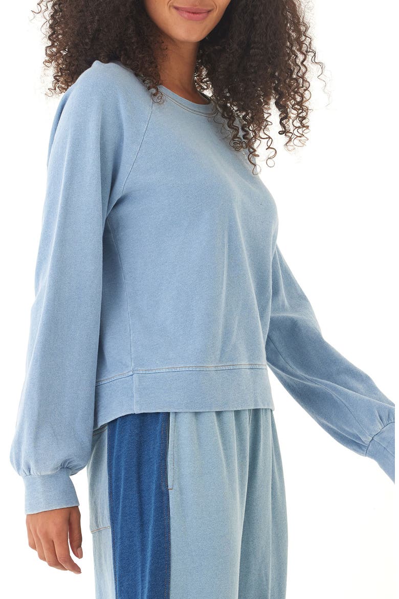 Mabel Organic Cotton Blend Denim Sweatshirt, Alternate, color, LIGHT WASH