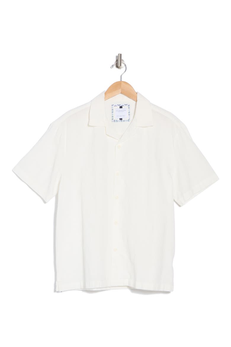 White Textured Camp Shirt, Alternate, color, WHITE