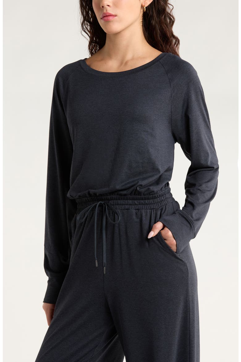 Restore Soft Cozy Long Sleeve Jumpsuit, Alternate, color, BLACK
