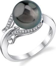 The Pearl Source Tahitian South Sea Pearl & Diamond Willow Ring