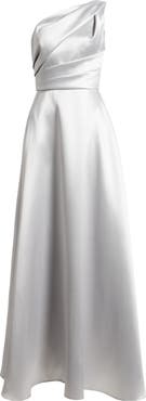 Amsale One-Shoulder Mikado Gown