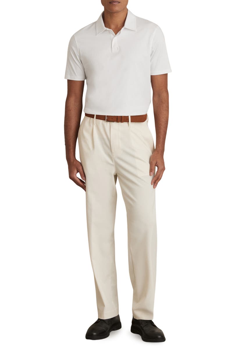 Reiss Earl Solid Cotton Polo, Main, color, White