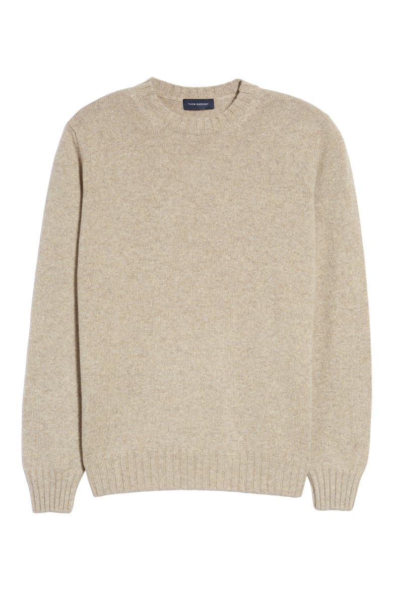 Cashmere Crewneck Sweater, Alternate, color, BEIGE