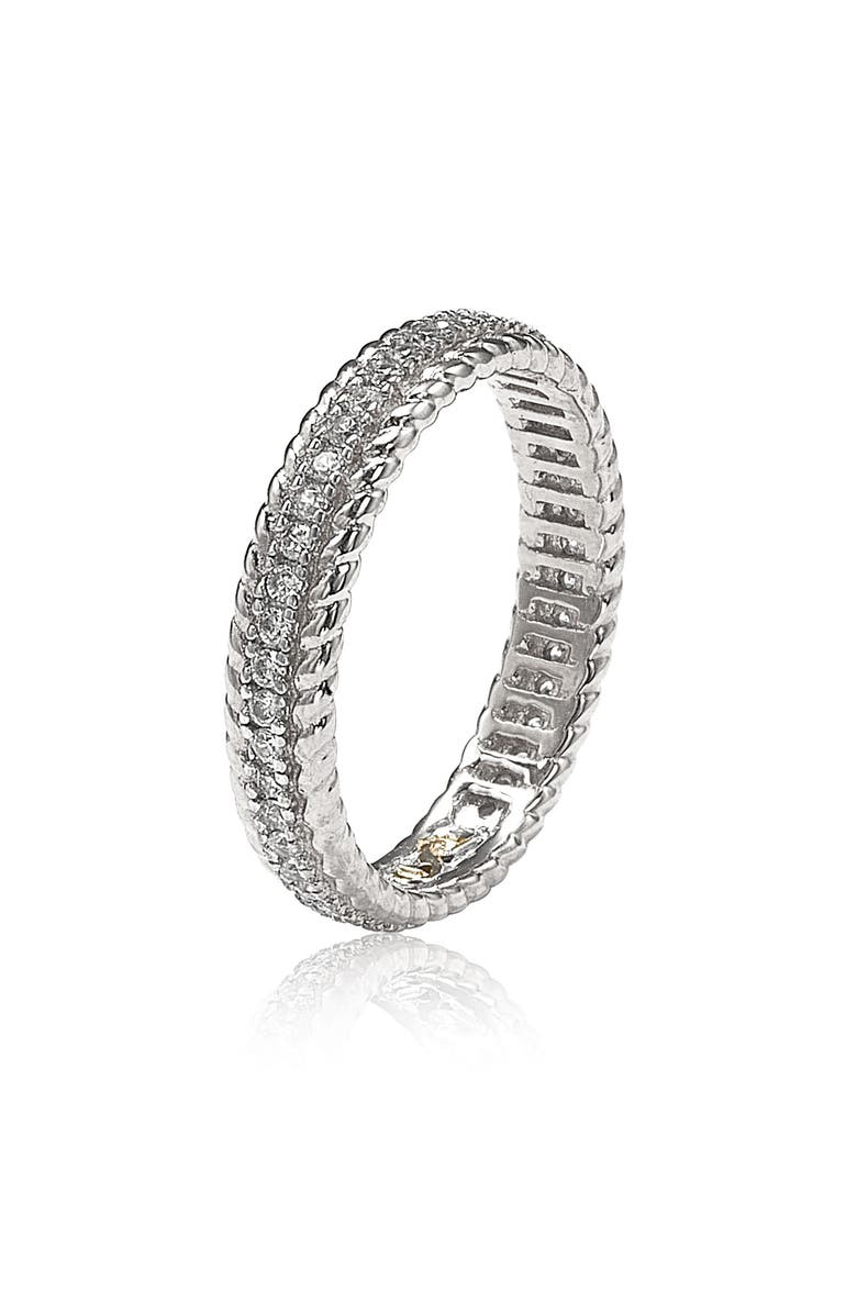 SUZY LEVIAN French Filigree Cubic Zirconia Eternity Ring, Alternate, color, White
