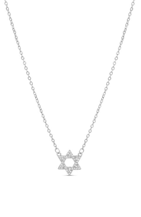 Pavé Cubic Zirconia Star of David Necklace