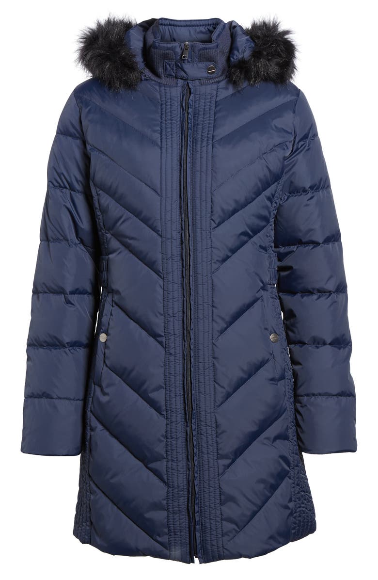 Larry Levine Faux Fur Trim Hooded Jacket, Alternate, color, 