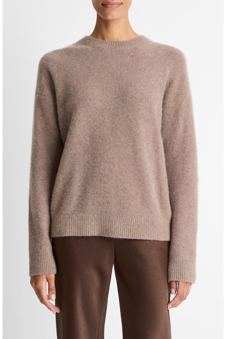 Boiled Cashmere Crewneck Sweater, Main, color, HEATHER DOE