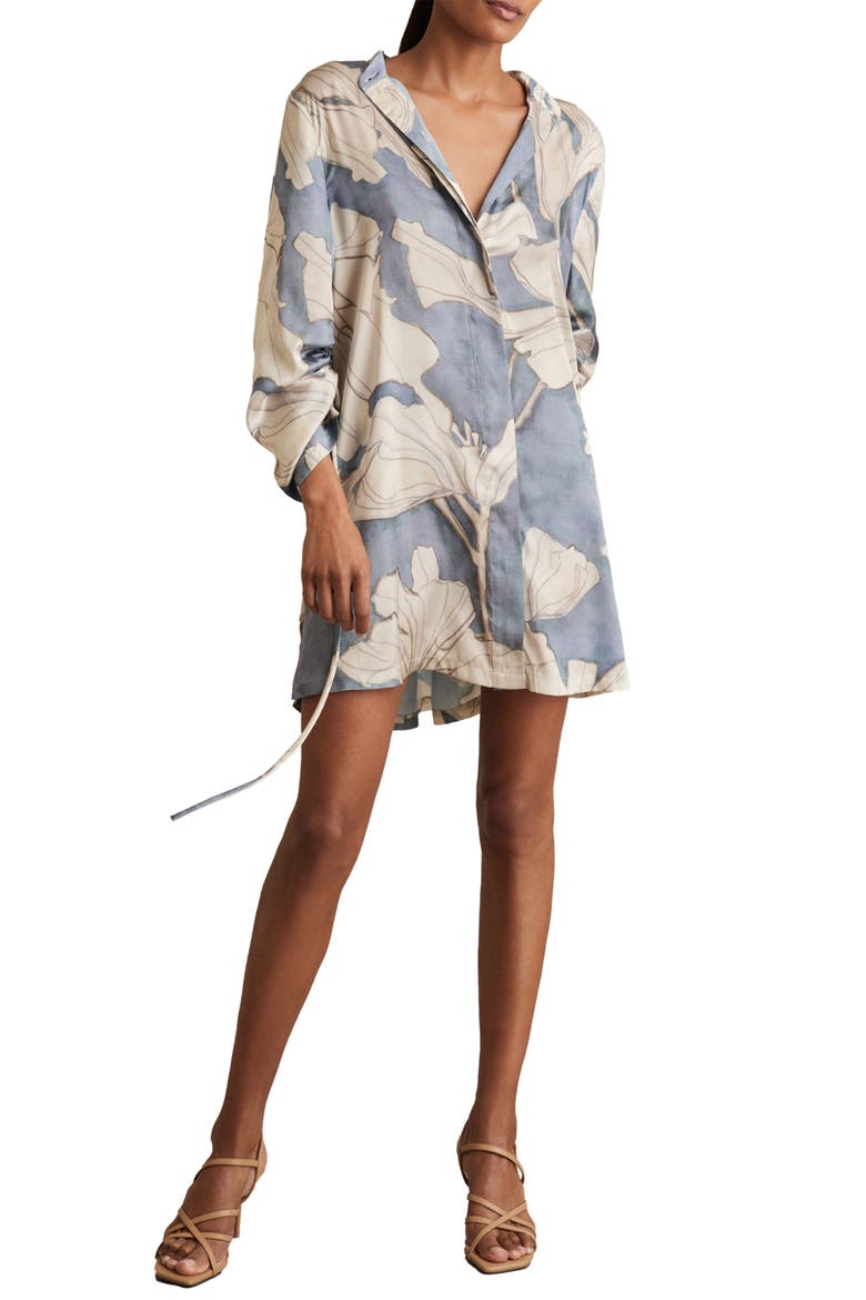 Megan Long Sleeve Minidress, Main, color, BLUE
