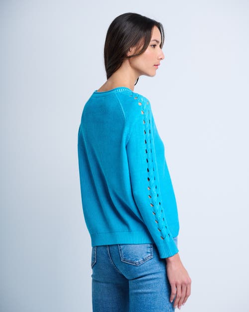 Lisa Todd Neon Lights Cotton Sweater In Blue