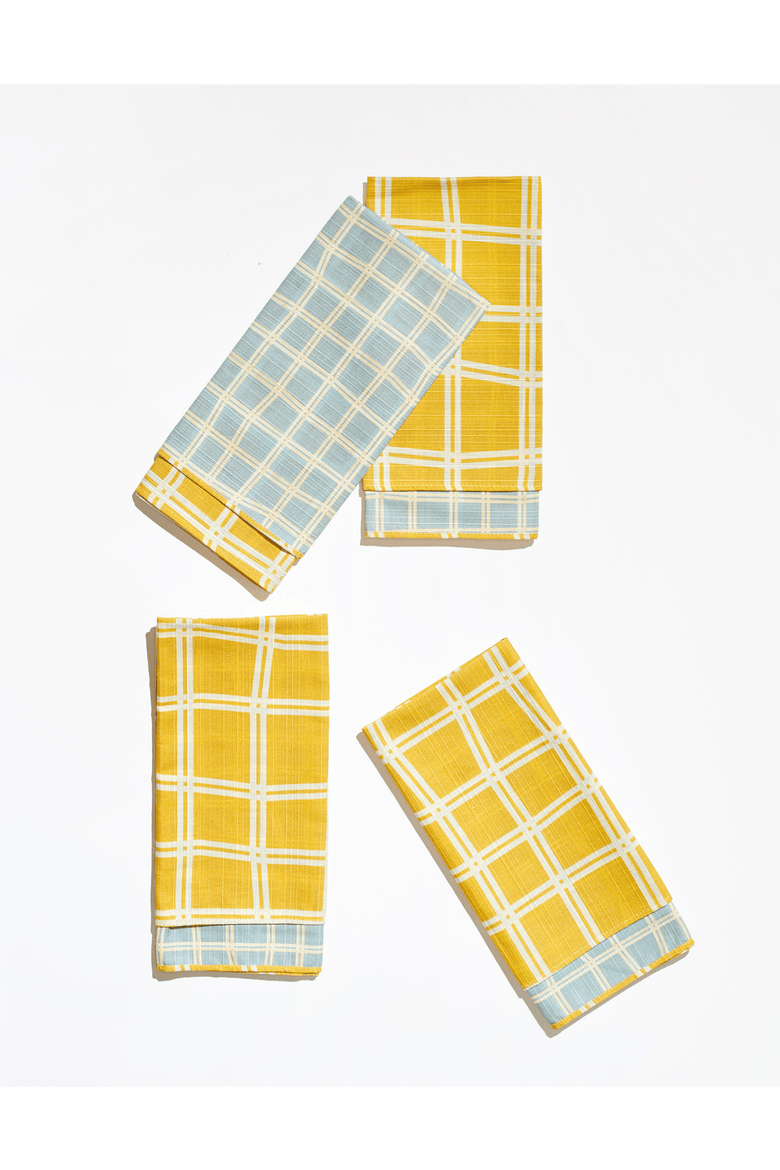 Grid Dinner Napkins - High Season Set of 4, Main, color, SKY