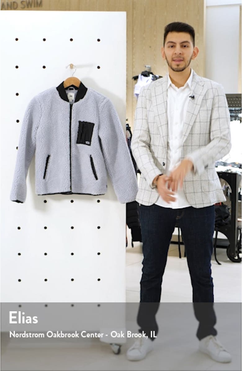 Misty Fog Faux Shearling Bomber Jacket, sales video thumbnail