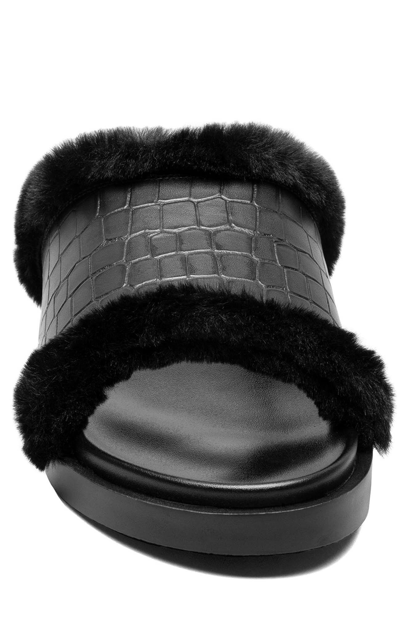 Stacy Adams Monty Faux Fur Slide Sandal, Alternate, color, 