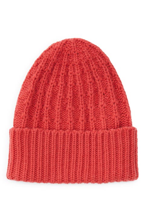 Textured Stitch Cashmere Cuff Beanie