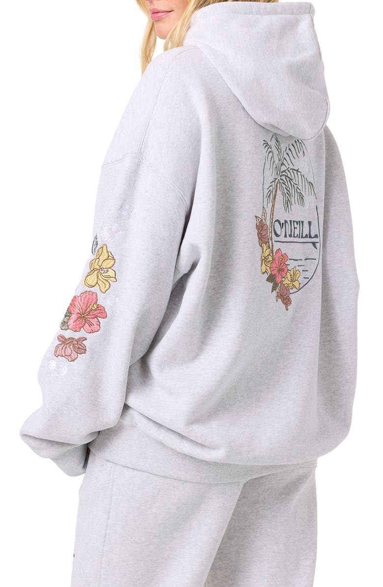 O'Neill Logo Embroidered Oversize Hoodie, Alternate, color, Heather Grey
