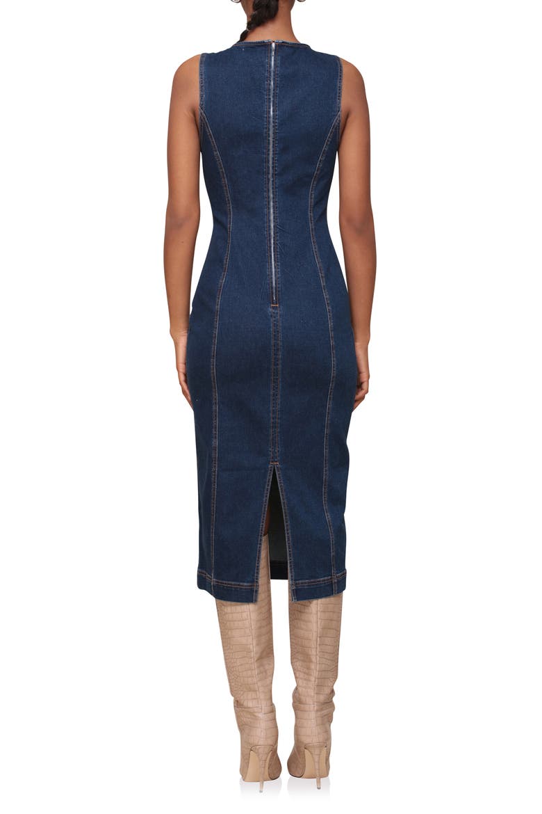 Sleeveless Denim Midi Dress, Alternate, color, PRAIA WASH