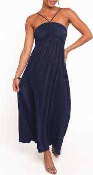 Petal & Pup Polly Pleated Sleeveless Midi A-Line Dress