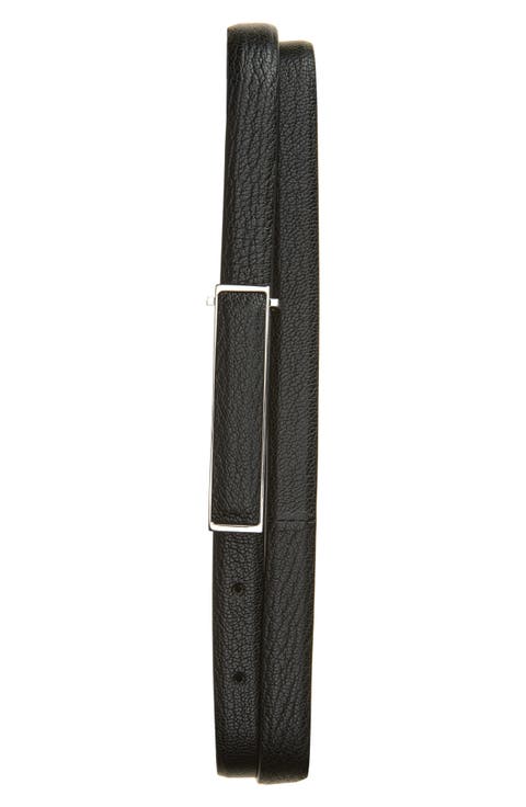Shiny Grained Leather Belt