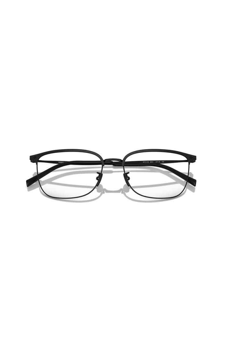 Giorgio Armani 57mm Rectangle optical glasses, Alternate, color, Black