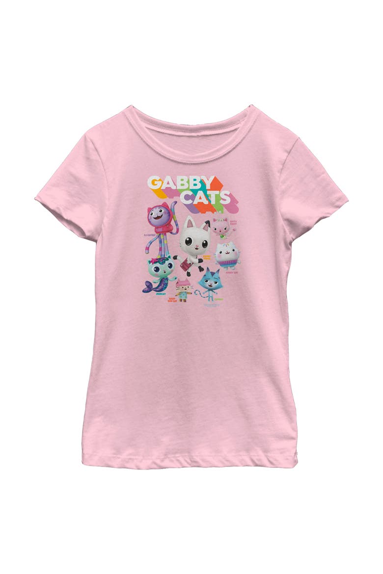 Girls' Kitty Characters Graphic Tee, Main, color, Light Pink