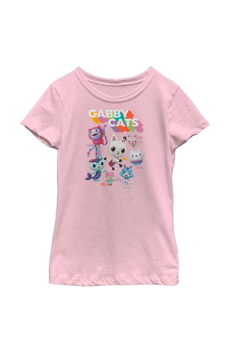 DreamWorks: Gabby's Dollhouse Girl's DreamWorks Gabby's Dollhouse Kitty Characters Graphic T-Shirt, Main, color, Light Pink