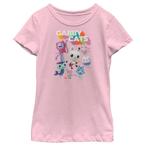 Girl's DreamWorks Gabby's Dollhouse Kitty Characters  Graphic T-Shirt