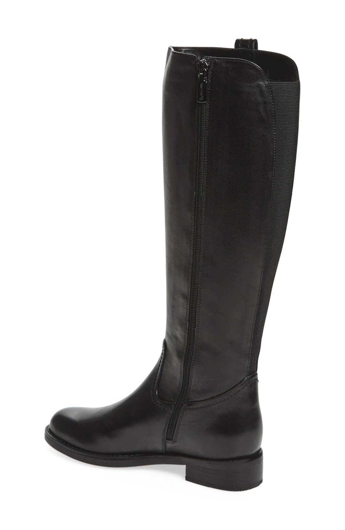 'Velvet' Waterproof Riding Boot, Alternate, color, BLACK LEATHER