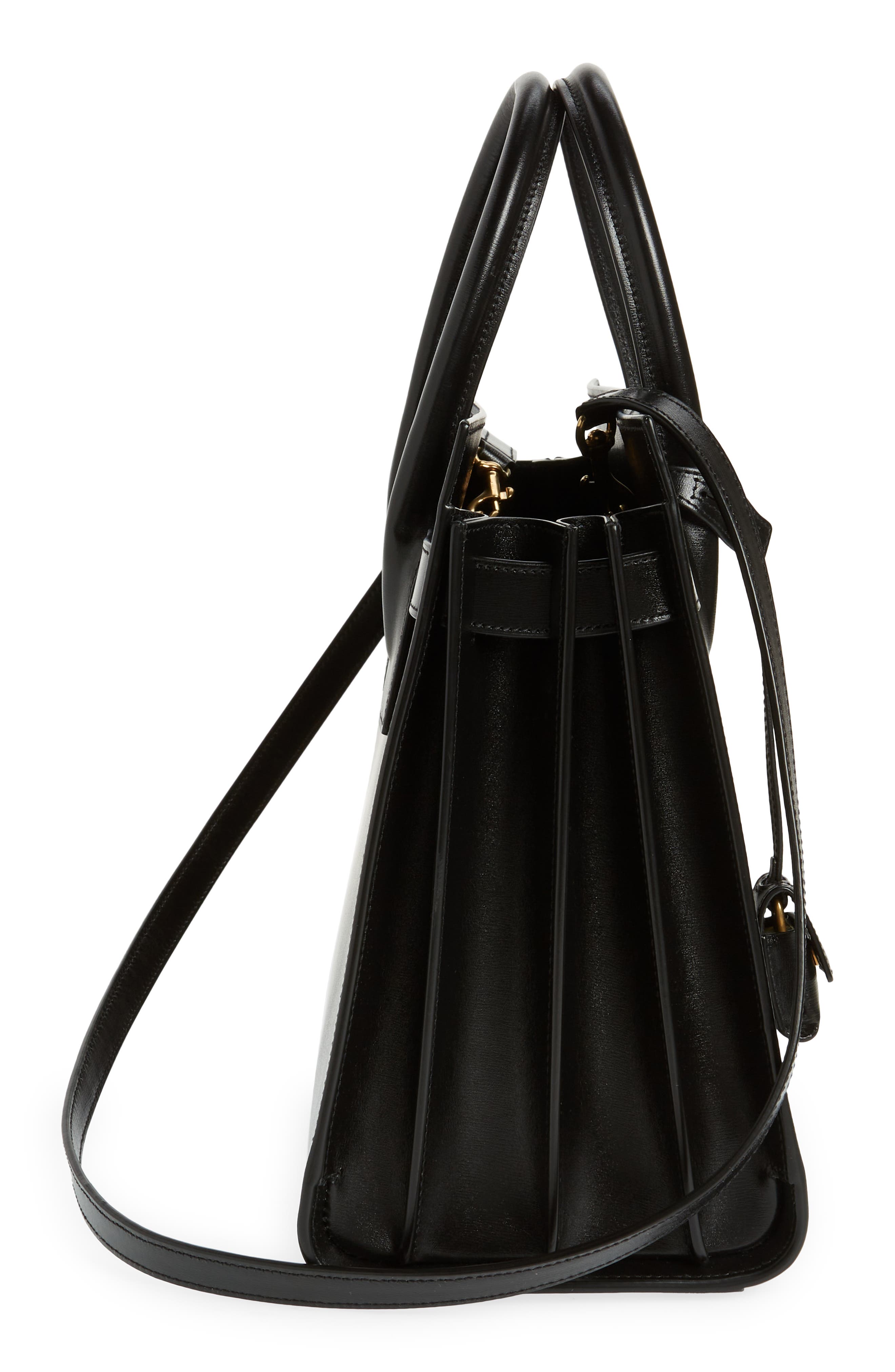 Saint Laurent Small Sac de Jour Leather Tote with Pouch, Alternate, color, 