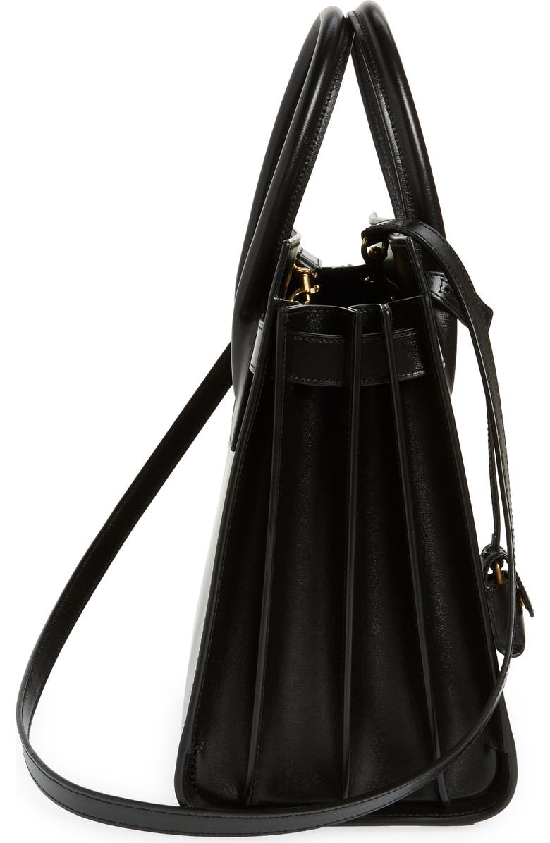 Saint Laurent Small Sac de Jour Leather Tote with Pouch, Alternate, color,