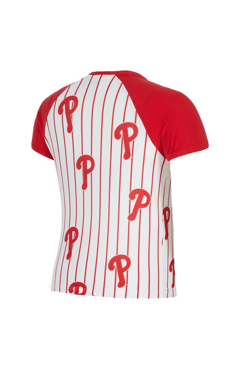 CONCEPTS SPORT Women's Concepts Sport White Philadelphia Phillies Outbound Pinstripe Raglan T-Shirt, Alternate, color, White