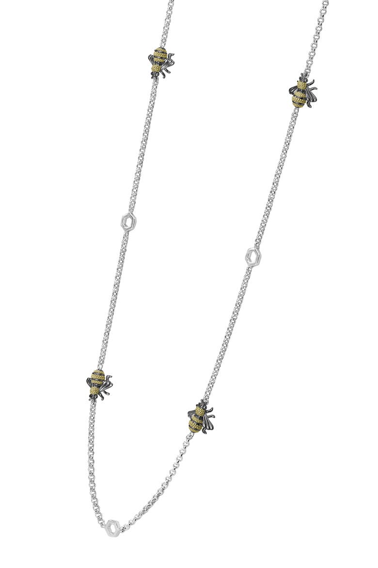 Rare Wonders - Honeybee Station Long Necklace, Alternate, color, SILVER/ GOLD