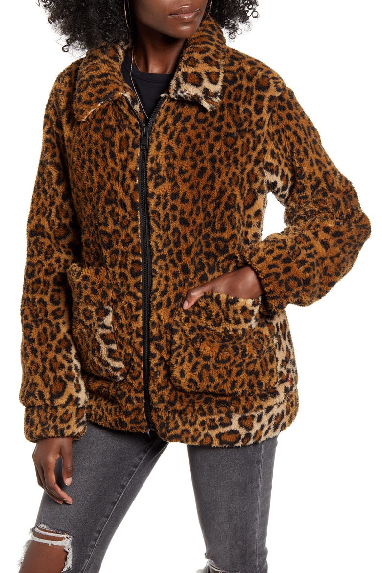 Levi's® Leopard Print Faux Fur Jacket, Alternate, color, LEOPARD