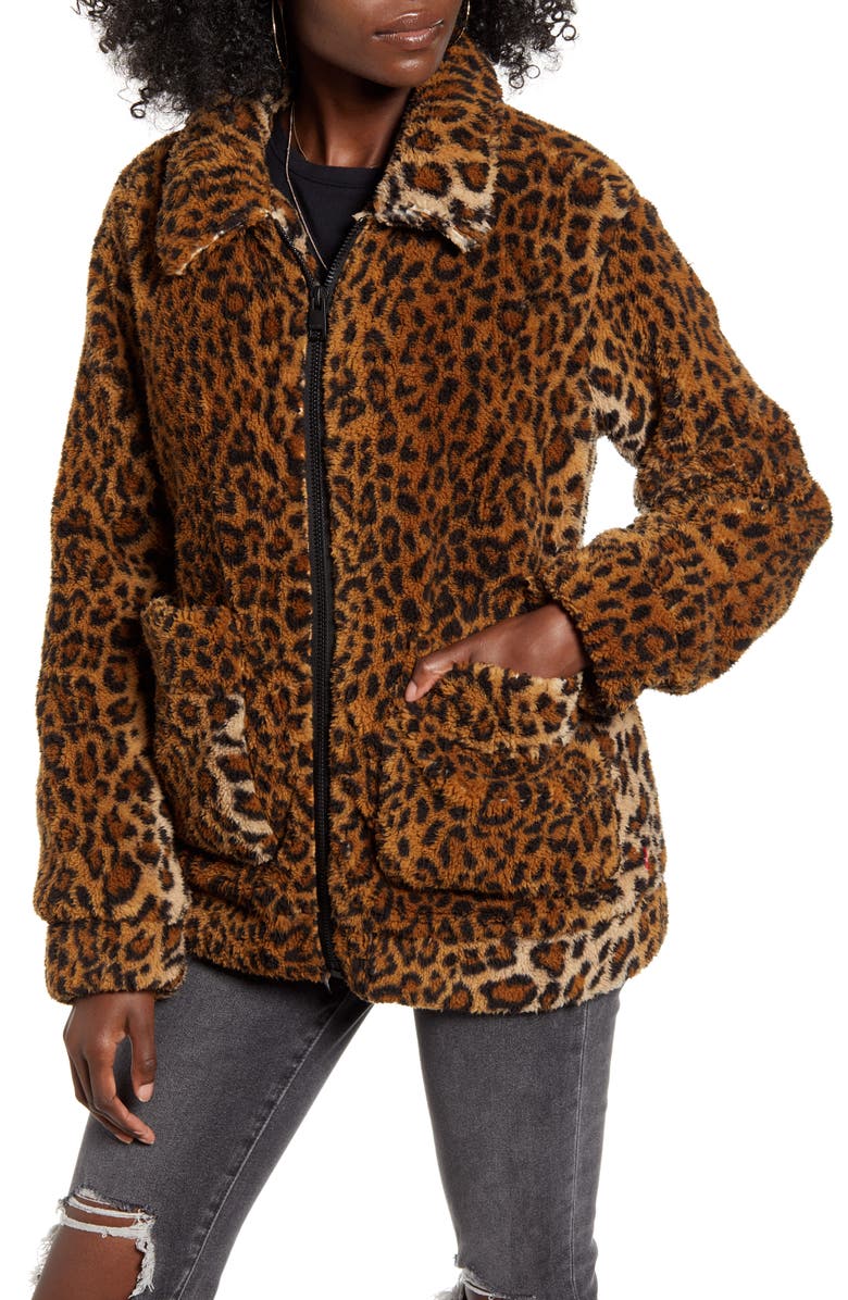 Levi's<sup>®</sup> Leopard Print Faux Fur Jacket, Alternate, color, 