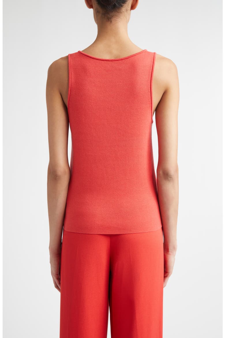 Silk & Cotton Sweater Tank, Alternate, color, DEEP CORAL